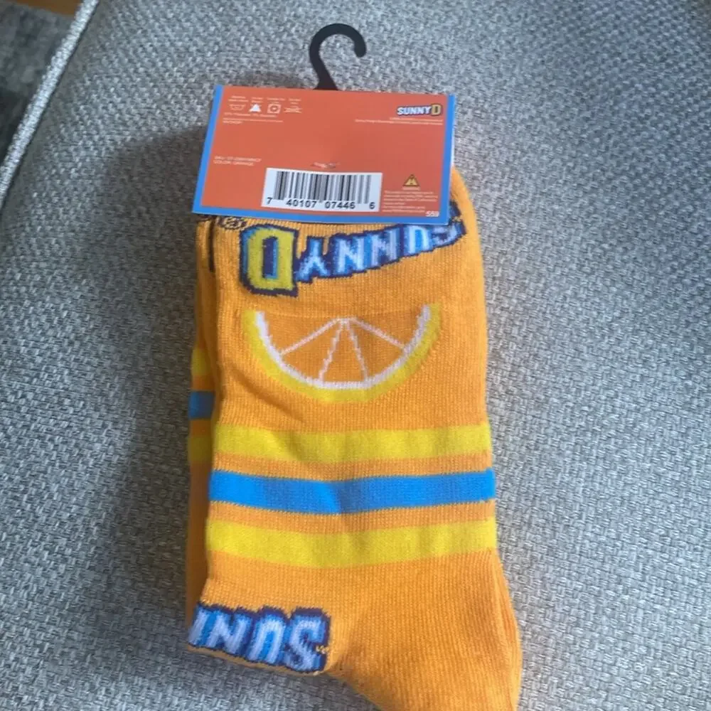 Sunny D Orange Drink Novelty Crew Socks
